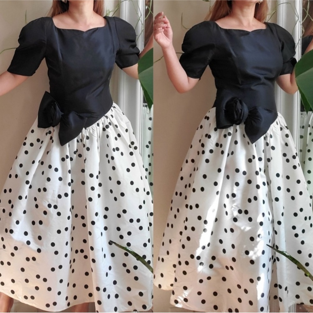 Gunne Sax Jessica McClintock Vintage Polka Dot Dress NWT Deadstock Size 4